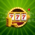 Slot machine casino neon jackpot coin 777 fortune game. Gold slot machine big win