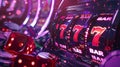 The slot machine hitting 777.AI generated image Royalty Free Stock Photo