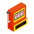 Slot machine jackpot isometric 3d icon Royalty Free Stock Photo