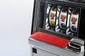 Slot machine and jackpot three seven Royalty Free Stock Photo