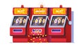 Slot machine jackpot win poster. One-armed bandit Royalty Free Stock Photo