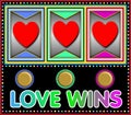 Slot machine love wins Royalty Free Stock Photo