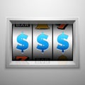 Slot machine or one armed bandit scoreboard. Casino and gambling vector concept