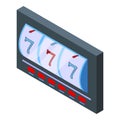 Slot machine seven icon, isometric style