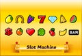 Slot machine symbols set vector Royalty Free Stock Photo