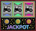 Slot machine with three toy tractors