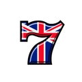 Slot machine union jack flag vector illustration Royalty Free Stock Photo