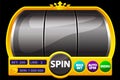 Slot Machine Vector. Lucky Empty Slots. Spin Wheel. Casino Jackpot. Gambling Fortune Illustration Royalty Free Stock Photo
