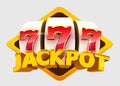 Slot machine wins the jackpot. 777 Big win casino concept.