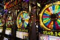 Slot machines in a casino along the Strip in Las Vegas, Nevada Royalty Free Stock Photo