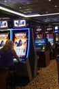 Slot machines in the casino on a cruise ship Royalty Free Stock Photo