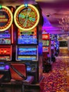 Slot machines in casino of a cruise ship Royalty Free Stock Photo