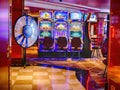 Slot machines in a cruise ship casino Royalty Free Stock Photo