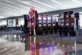 Slot Machines at the McCarran International Airport, Las Vegas Nevada USA, March 30, 2020 Royalty Free Stock Photo