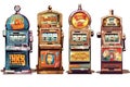 slot machines on a white background. Generated by AI Royalty Free Stock Photo