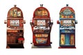 slot machines on a white background. Generated by AI Royalty Free Stock Photo