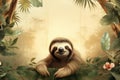 Sloth animal funny. Generate Ai