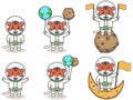 Vector Illustration of Cute Tiger with an astronaut costume Royalty Free Stock Photo