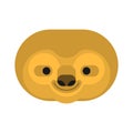 Sloth face isolated. lazybones animal Cartoon. Vector