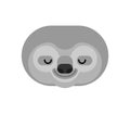 Sloth face isolated. lazybones animal Cartoon. Vector Royalty Free Stock Photo