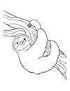 Sloth Isolated Coloring Page for Kids Royalty Free Stock Photo