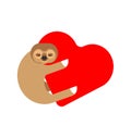 Sloth love. Illustration for February 14 Valentine\'s Day