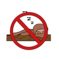 Sloth no laziness. do not sleep. isolated vector illustration