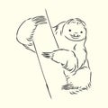 Sloth outline illustration, sloth, vector sketch illustration Royalty Free Stock Photo