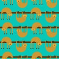 Sloth pattern seamless. lazybones animal Cartoon background. Vector texture