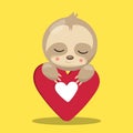 SLOTH VALENTINE HEART CLOSE 02