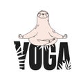 Sloth yoga emblem