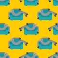Slothful on chair pattern seamless. Animal relax background. Vector ornament Royalty Free Stock Photo