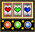 Slotmachine with hearts Royalty Free Stock Photo