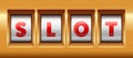 Slots casino jackpot modern light gold with text slot.