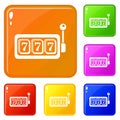 Slots icons set vector color