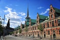 Slotsholmen, view on a famous Old Stock Exchange -BÃÂ¸rsen. The t Royalty Free Stock Photo