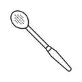 slotted spoon kitchen cookware line icon vector illustration