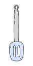 Slotted turner spatula, cooking or baking utensil, kitchen design element, vector