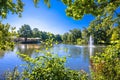 Slottsskogen scenic park and lake in Gothenburg view Royalty Free Stock Photo