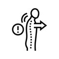 slouch scoliosis line icon vector illustration