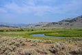 Slough Creek in a sagebrush landscape, Yellowstone National Park, USA Royalty Free Stock Photo