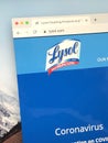 Homepage of Lysol.