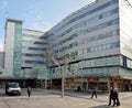 Exterior view of shopping mall building on High Street in Slough