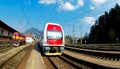 A Slovac regional train is waiting in station Royalty Free Stock Photo