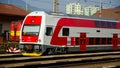 A Slovac regional train is waiting in station Royalty Free Stock Photo