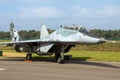 Slovak Air Force MiG-29 Fulcrum fighter jet on the tarmac of Kleine-Brogel Air Base. Belgium - September 13, 2014