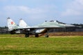 Slovak Air Force MiG-29 Fulcrum fighter jet on the tarmac of Kleine-Brogel Air Base. Belgium - September 13, 2014