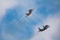 Slovak Air Force Mikoyan-Gurevich MiG-29AS Fulcrum fighter jet display at SIAF Slovak International Air Fest 2019 Royalty Free Stock Photo