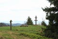 Slovak cross on Javornik mountain Royalty Free Stock Photo