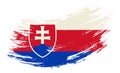 Slovak flag grunge brush background. Vector illustration.